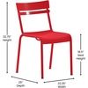 image:imageFlash Furniture Nash Commercial Grade Steel Stack Chair IndoorOutdoor Armless Chair with 2 Slat Back BlackRed