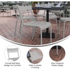 image:imageFlash Furniture Nash Commercial Grade Steel Stack Chair IndoorOutdoor Armless Chair with 2 Slat Back BlackSilver