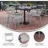 image:imageFlash Furniture Nash Commercial Grade Steel Stack Chair IndoorOutdoor Armless Chair with 2 Slat Back BlackSilver