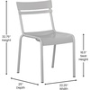image:imageFlash Furniture Nash Commercial Grade Steel Stack Chair IndoorOutdoor Armless Chair with 2 Slat Back BlackSilver
