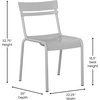 image:imageFlash Furniture Nash Commercial Grade Steel Stack Chair IndoorOutdoor Armless Chair with 2 Slat Back BlackSilver