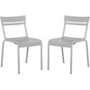 image:imageFlash Furniture Nash Commercial Grade Steel Stack Chair IndoorOutdoor Armless Chair with 2 Slat Back BlackSilver