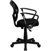 image:imageFlash Furniture Neri Low Back Black Mesh Swivel Task Office Chair with Curved Square Back and ArmsBlack