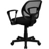 image:imageFlash Furniture Neri Low Back Black Mesh Swivel Task Office Chair with Curved Square Back and ArmsBlack