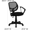 image:imageFlash Furniture Neri Low Back Black Mesh Swivel Task Office Chair with Curved Square Back and ArmsBlack