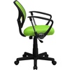 image:imageFlash Furniture Neri Low Back Black Mesh Swivel Task Office Chair with Curved Square Back and ArmsGreen