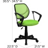 image:imageFlash Furniture Neri Low Back Black Mesh Swivel Task Office Chair with Curved Square Back and ArmsGreen