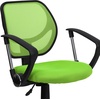 image:imageFlash Furniture Neri Low Back Black Mesh Swivel Task Office Chair with Curved Square Back and ArmsGreen