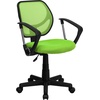 image:imageFlash Furniture Neri Low Back Black Mesh Swivel Task Office Chair with Curved Square Back and ArmsGreen