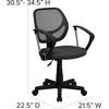 image:imageFlash Furniture Neri Low Back Black Mesh Swivel Task Office Chair with Curved Square Back and ArmsGrey