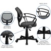 image:imageFlash Furniture Neri Low Back Black Mesh Swivel Task Office Chair with Curved Square Back and ArmsGrey