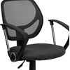 image:imageFlash Furniture Neri Low Back Black Mesh Swivel Task Office Chair with Curved Square Back and ArmsGrey