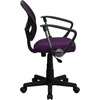 image:imageFlash Furniture Neri Low Back Black Mesh Swivel Task Office Chair with Curved Square Back and ArmsPurple