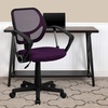 image:imageFlash Furniture Neri Low Back Black Mesh Swivel Task Office Chair with Curved Square Back and ArmsPurple