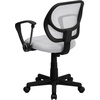 image:imageFlash Furniture Neri Low Back Black Mesh Swivel Task Office Chair with Curved Square Back and ArmsWhite