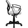 image:imageFlash Furniture Neri Low Back Black Mesh Swivel Task Office Chair with Curved Square Back and ArmsWhite