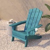 image:imageFlash Furniture Newport Adirondack Chairs with Cup Holders Weather Resistant Poly Resin Adirondack Chairs Set of 2 RedBlue