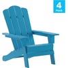 image:imageFlash Furniture Newport Adirondack Chairs with Cup Holders Weather Resistant Poly Resin Adirondack Chairs Set of 2 RedBlue
