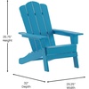 image:imageFlash Furniture Newport Adirondack Chairs with Cup Holders Weather Resistant Poly Resin Adirondack Chairs Set of 2 RedBlue