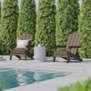 image:imageFlash Furniture Newport Adirondack Chairs with Cup Holders Weather Resistant Poly Resin Adirondack Chairs Set of 2 RedBrown
