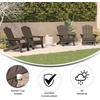 image:imageFlash Furniture Newport Adirondack Chairs with Cup Holders Weather Resistant Poly Resin Adirondack Chairs Set of 2 RedBrown