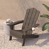 image:imageFlash Furniture Newport Adirondack Chairs with Cup Holders Weather Resistant Poly Resin Adirondack Chairs Set of 2 RedBrown