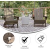 image:imageFlash Furniture Newport Adirondack Chairs with Cup Holders Weather Resistant Poly Resin Adirondack Chairs Set of 2 RedBrown