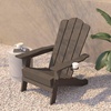 image:imageFlash Furniture Newport Adirondack Chairs with Cup Holders Weather Resistant Poly Resin Adirondack Chairs Set of 2 RedBrown