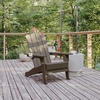 image:imageFlash Furniture Newport Adirondack Chairs with Cup Holders Weather Resistant Poly Resin Adirondack Chairs Set of 2 RedBrown