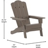 image:imageFlash Furniture Newport Adirondack Chairs with Cup Holders Weather Resistant Poly Resin Adirondack Chairs Set of 2 RedBrown