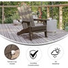 image:imageFlash Furniture Newport Adirondack Chairs with Cup Holders Weather Resistant Poly Resin Adirondack Chairs Set of 2 RedBrown