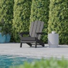 image:imageFlash Furniture Newport Adirondack Chairs with Cup Holders Weather Resistant Poly Resin Adirondack Chairs Set of 2 RedGrey