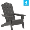 image:imageFlash Furniture Newport Adirondack Chairs with Cup Holders Weather Resistant Poly Resin Adirondack Chairs Set of 2 RedGrey