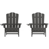 image:imageFlash Furniture Newport Adirondack Chairs with Cup Holders Weather Resistant Poly Resin Adirondack Chairs Set of 2 RedGrey
