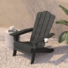 image:imageFlash Furniture Newport Adirondack Chairs with Cup Holders Weather Resistant Poly Resin Adirondack Chairs Set of 2 RedGrey