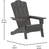 image:imageFlash Furniture Newport Adirondack Chairs with Cup Holders Weather Resistant Poly Resin Adirondack Chairs Set of 2 RedGrey