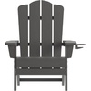 image:imageFlash Furniture Newport Adirondack Chairs with Cup Holders Weather Resistant Poly Resin Adirondack Chairs Set of 2 RedGrey