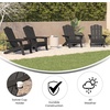 image:imageFlash Furniture Newport Adirondack Chairs with Cup Holders Weather Resistant Poly Resin Adirondack Chairs Set of 2 RedGrey