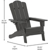 image:imageFlash Furniture Newport Adirondack Chairs with Cup Holders Weather Resistant Poly Resin Adirondack Chairs Set of 2 RedGrey