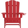 image:imageFlash Furniture Newport Adirondack Chairs with Cup Holders Weather Resistant Poly Resin Adirondack Chairs Set of 2 RedRed