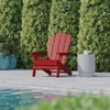 image:imageFlash Furniture Newport Adirondack Chairs with Cup Holders Weather Resistant Poly Resin Adirondack Chairs Set of 2 RedRed