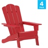 image:imageFlash Furniture Newport Adirondack Chairs with Cup Holders Weather Resistant Poly Resin Adirondack Chairs Set of 2 RedRed