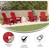 image:imageFlash Furniture Newport Adirondack Chairs with Cup Holders Weather Resistant Poly Resin Adirondack Chairs Set of 2 RedRed