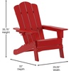 image:imageFlash Furniture Newport Adirondack Chairs with Cup Holders Weather Resistant Poly Resin Adirondack Chairs Set of 2 RedRed