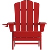 image:imageFlash Furniture Newport Adirondack Chairs with Cup Holders Weather Resistant Poly Resin Adirondack Chairs Set of 2 RedRed