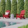 image:imageFlash Furniture Newport Adirondack Chairs with Cup Holders Weather Resistant Poly Resin Adirondack Chairs Set of 2 RedRed
