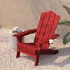image:imageFlash Furniture Newport Adirondack Chairs with Cup Holders Weather Resistant Poly Resin Adirondack Chairs Set of 2 RedRed