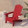 image:imageFlash Furniture Newport Adirondack Chairs with Cup Holders Weather Resistant Poly Resin Adirondack Chairs Set of 2 RedRed