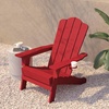 image:imageFlash Furniture Newport Adirondack Chairs with Cup Holders Weather Resistant Poly Resin Adirondack Chairs Set of 2 RedRed