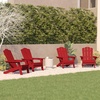 image:imageFlash Furniture Newport Adirondack Chairs with Cup Holders Weather Resistant Poly Resin Adirondack Chairs Set of 2 RedRed